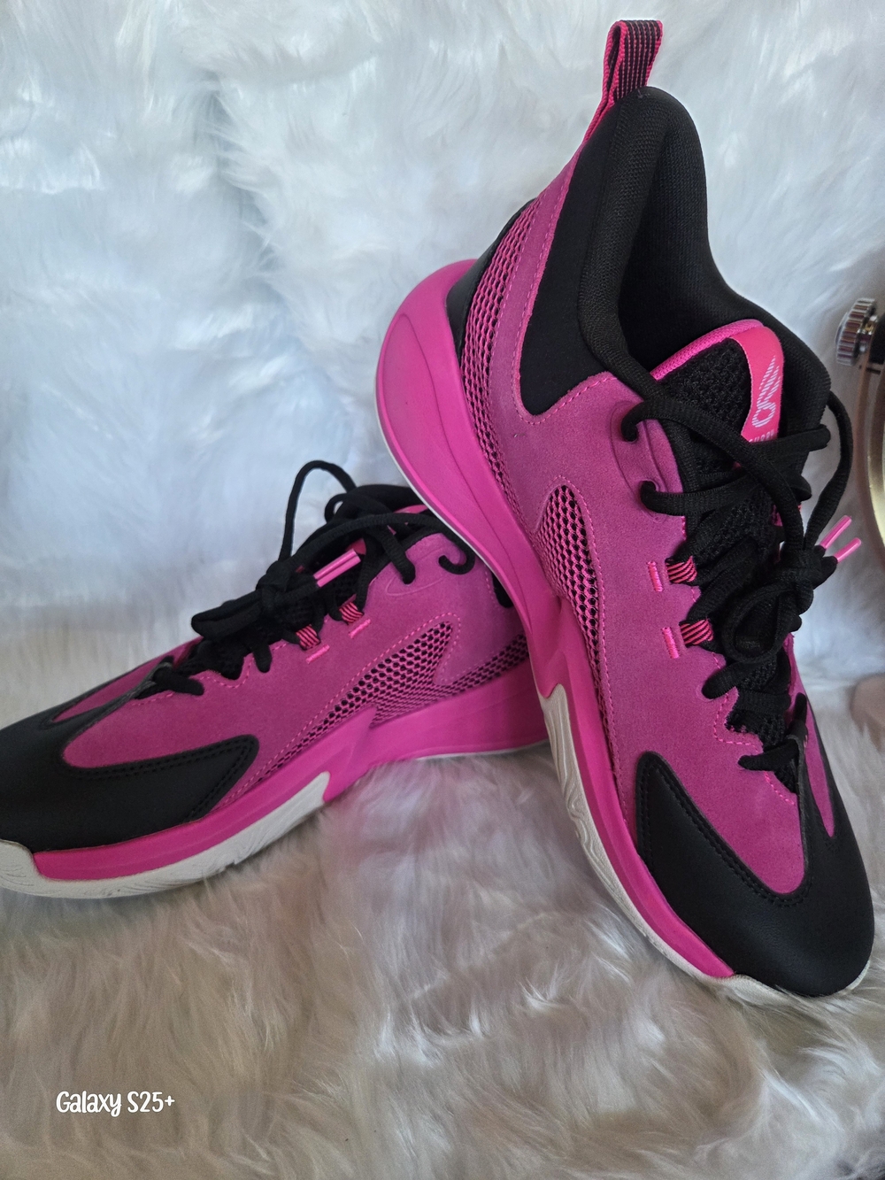 Under Armour Women's Hot Pink and Black Athletic Sneakers